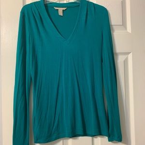 Banana Republic Forest Greens V-Neck Long Sleeve Shirt